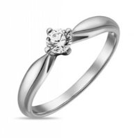 Помолвочное кольцо R01-SOL53-020-G2-М12831 из белого золота, гладкое